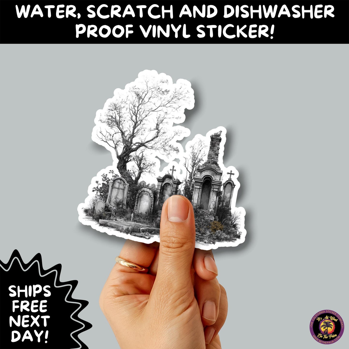 DARK GOTHIC STICKERS – Witchcore, Spooky, Occult, Alternative Vinyl Decals for Journals, Water Bottles, cemetery, headstone, and MacBooks