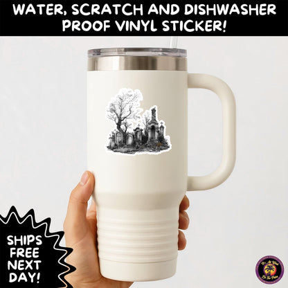 DARK GOTHIC STICKERS – Witchcore, Spooky, Occult, Alternative Vinyl Decals for Journals, Water Bottles, cemetery, headstone, and MacBooks
