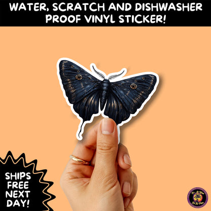 GOTH MOTH STICKERS | Gothic Insect Vinyl Stickers, Dark Aesthetic Stickers for Laptops Journals, Spooky Bug Stickers, Moth Witchy Decor