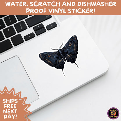 GOTH MOTH STICKERS | Gothic Insect Vinyl Stickers, Dark Aesthetic Stickers for Laptops Journals, Spooky Bug Stickers, Moth Witchy Decor