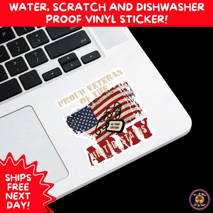 VETERAN STICKERS | Veteran Made Patriotic Vinyl Decals for Military Support, Army Navy Marine Veteran Gifts, American Flag Bumper Sticker