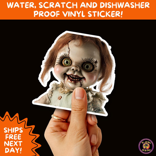 HORROR DOLL STICKERS Spooky Cute Creepy Girl Stickers – Perfect for Halloween, Scrapbooking, and Horror Aesthetic Fans