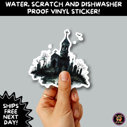 DARK GOTHIC STICKERS – Witchcore, Spooky, Occult, Alternative Vinyl Decals for Journals, Water Bottles, cemetery, headstone, and MacBooks