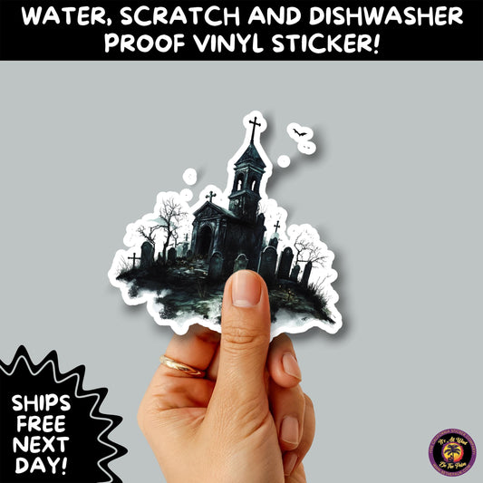 DARK GOTHIC STICKERS – Witchcore, Spooky, Occult, Alternative Vinyl Decals for Journals, Water Bottles, cemetery, headstone, and MacBooks