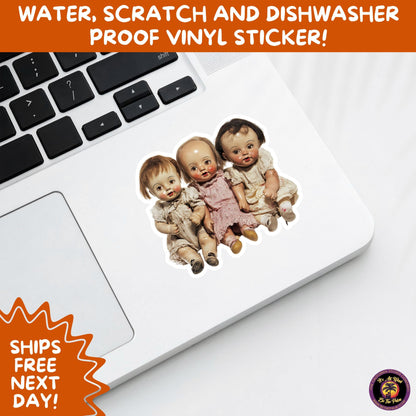 HORROR DOLL STICKERS Spooky Cute Creepy Girl Stickers – Perfect for Halloween, Scrapbooking, and Horror Aesthetic Fans
