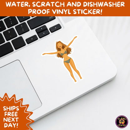 FUN BEACH STICKERS with Bikini Designs, Perfect for Travel Journals, Water Bottles, Tumblers, Laptops, Scrapbooks, and Summer Decor