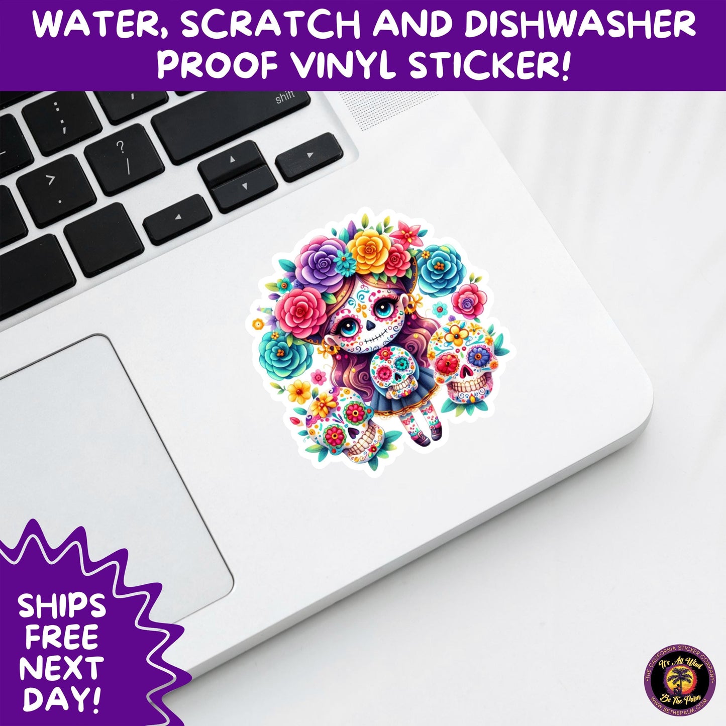 SUGAR SKULL STICKERS Day of the Dead Aesthetic Sticker Pack for Journals Laptops Water Bottles Halloween Decor and Spooky Season Gifts