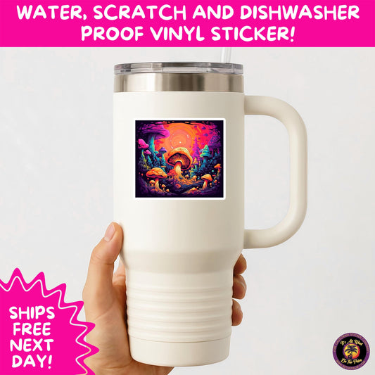 PSYCHEDELIC ART STICKERS | Trippy Groovy Vinyl Decals for Journals, Water Bottles, Laptops, Hippie Aesthetic Stickers for Vibe Lovers
