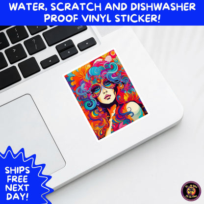 PSYCHEDELIC ART STICKERS | Trippy Groovy Vinyl Decals for Journals, Water Bottles, Laptops, Hippie Aesthetic Stickers for Vibe Lovers