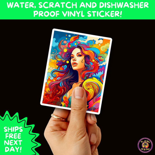 PSYCHEDELIC ART STICKERS | Trippy Groovy Vinyl Decals for Journals, Water Bottles, Laptops, Hippie Aesthetic Stickers for Vibe Lovers