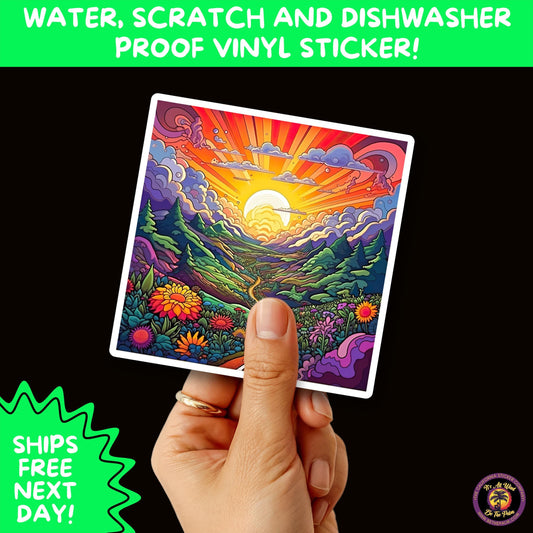 PSYCHEDELIC ART STICKERS | Trippy Groovy Vinyl Decals for Journals, Water Bottles, Laptops, Hippie Aesthetic Stickers for Vibe Lovers
