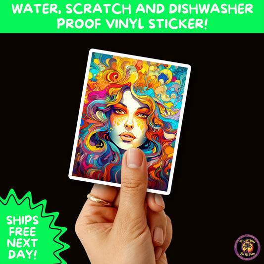 PSYCHEDELIC ART STICKERS | Trippy Groovy Vinyl Decals for Journals, Water Bottles, Laptops, Hippie Aesthetic Stickers for Vibe Lovers