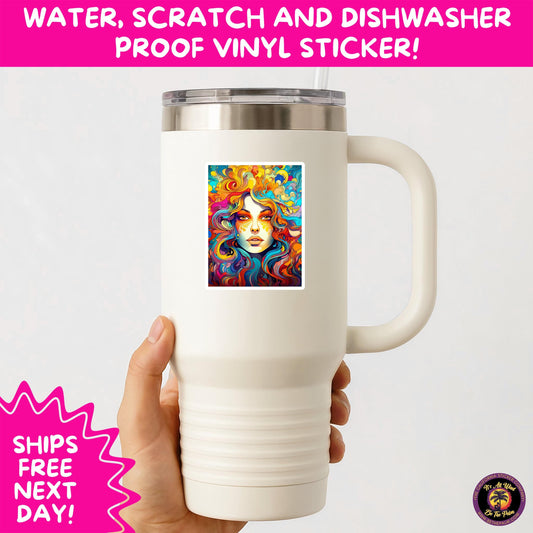 PSYCHEDELIC ART STICKERS | Trippy Groovy Vinyl Decals for Journals, Water Bottles, Laptops, Hippie Aesthetic Stickers for Vibe Lovers