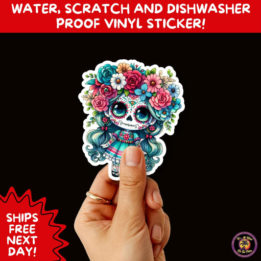 SUGAR SKULL STICKERS Day of the Dead Aesthetic Sticker Pack for Journals Laptops Water Bottles Halloween Decor and Spooky Season Gifts