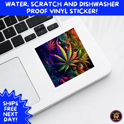 PSYCHEDELIC ART STICKERS | Trippy Groovy Vinyl Decals for Journals, Water Bottles, Laptops, Hippie Aesthetic Stickers for Vibe Lovers