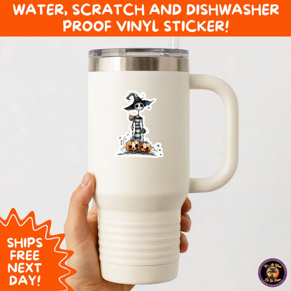 HALLOWEEN VINYL STICKERS | Spooky Ghosts, Witches, Pumpkins, Skulls and Bats – Waterproof Halloween Sticker Pack for All Ages