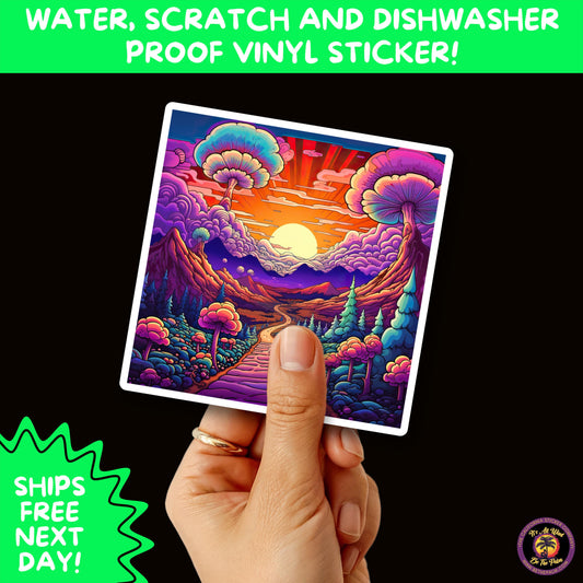 PSYCHEDELIC ART STICKERS | Trippy Groovy Vinyl Decals for Journals, Water Bottles, Laptops, Hippie Aesthetic Stickers for Vibe Lovers