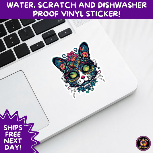 SUGAR SKULL STICKERS Day of the Dead Aesthetic Sticker Pack for Journals Laptops Water Bottles Halloween Decor and Spooky Season Gifts