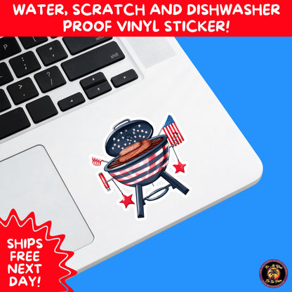 4th of july | sticker pack independence day vinyl decals, usa flag, fireworks, red white blue summer holiday patriotic sticker set