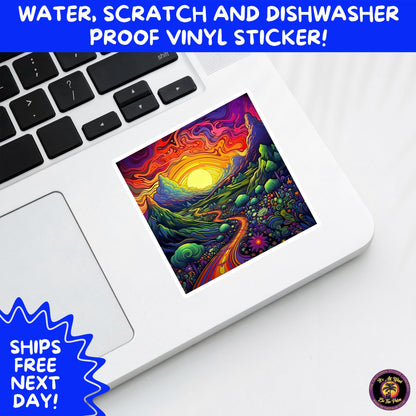 PSYCHEDELIC ART STICKERS | Trippy Groovy Vinyl Decals for Journals, Water Bottles, Laptops, Hippie Aesthetic Stickers for Vibe Lovers