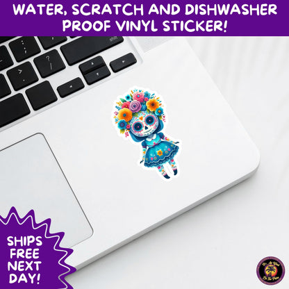 SUGAR SKULL STICKERS Day of the Dead Aesthetic Sticker Pack for Journals Laptops Water Bottles Halloween Decor and Spooky Season Gifts