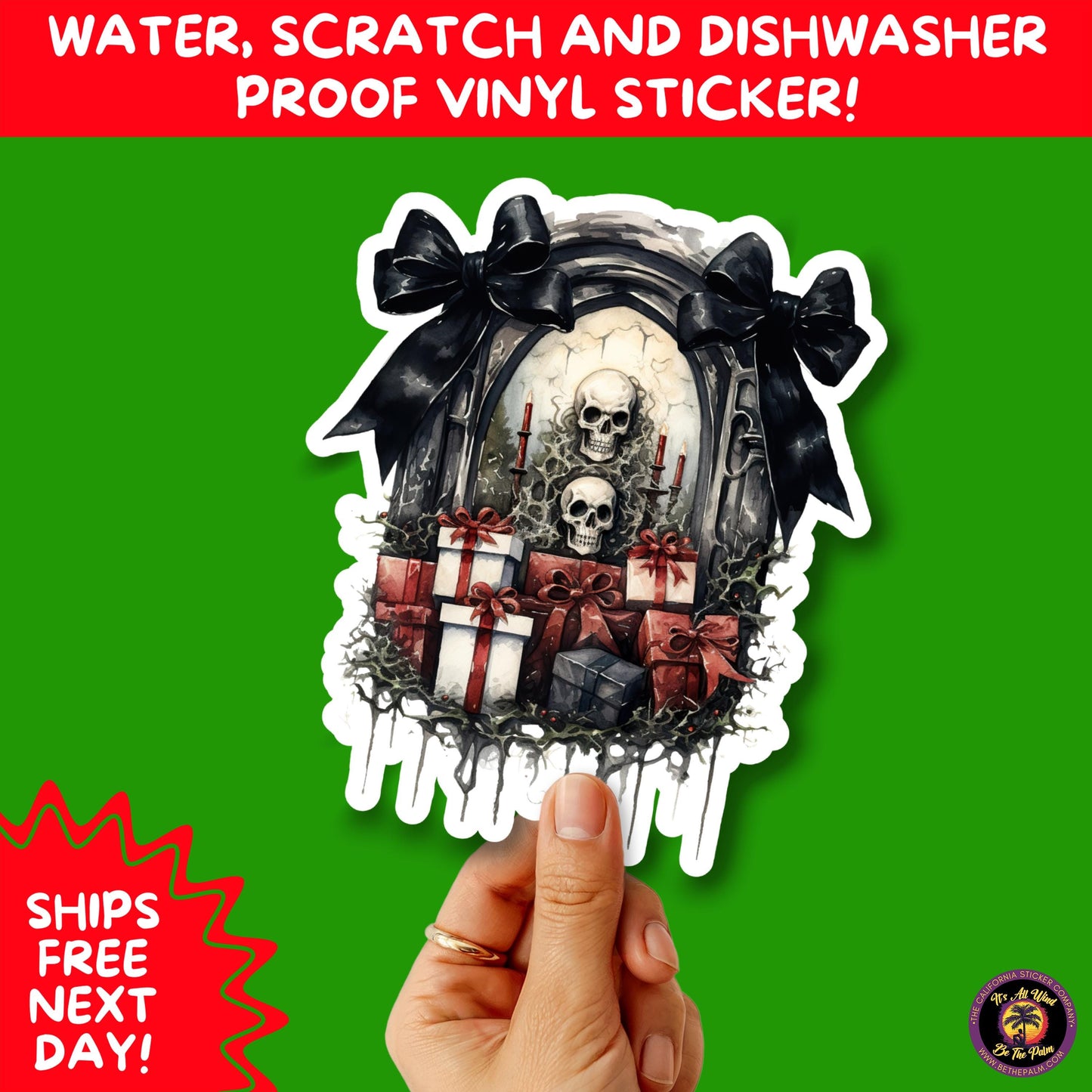 GOTHIC CHRISTMAS STICKERS Dark Holiday Aesthetic Stickers | Spooky Cute Christmas Decor | Goth Planner Stickers for Gifts & Cards
