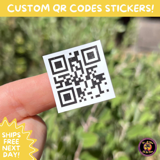 CUSTOM QR STICKERS | Waterproof Vinyl Custom Labels for Business, Packaging, Social Media, Events, Wedding, Menus