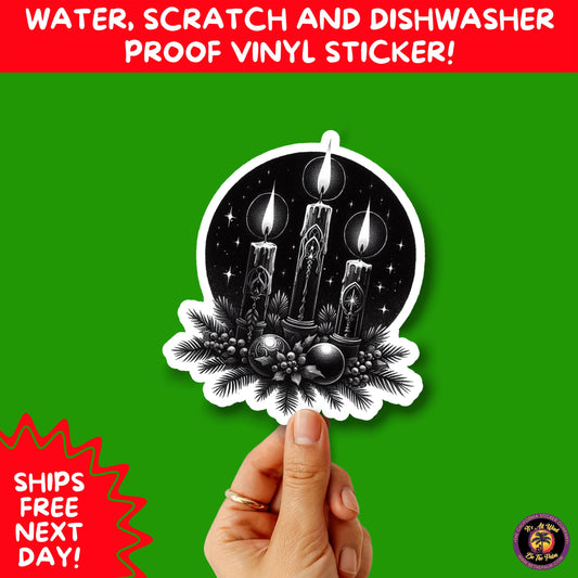 GOTHIC CHRISTMAS STICKERS Dark Holiday Aesthetic Stickers | Spooky Cute Christmas Decor | Goth Planner Stickers for Gifts & Cards