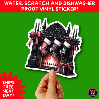 GOTHIC CHRISTMAS STICKERS Dark Holiday Aesthetic Stickers | Spooky Cute Christmas Decor | Goth Planner Stickers for Gifts & Cards