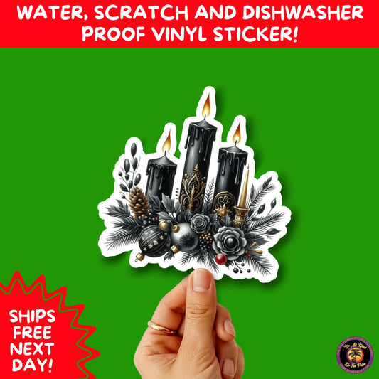 GOTHIC CHRISTMAS STICKERS Dark Holiday Aesthetic Stickers | Spooky Cute Christmas Decor | Goth Planner Stickers for Gifts & Cards