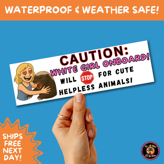 BUMPER STICKER | Funny Vinyl Decals for Cars Trucks Laptops Durable Waterproof Outdoor Sticker Gift for Drivers and Road Trips